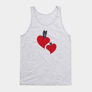 Groenendael Belgian Shepherd in Heart Tank Top